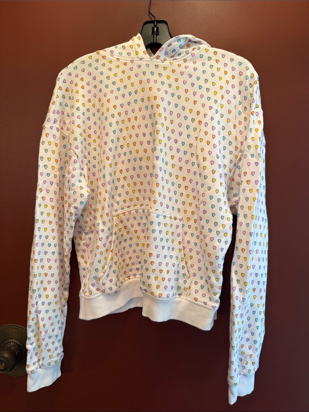Roller Rabbit x Target White Hoodie Sweatshirt with Multicolor Heart Print